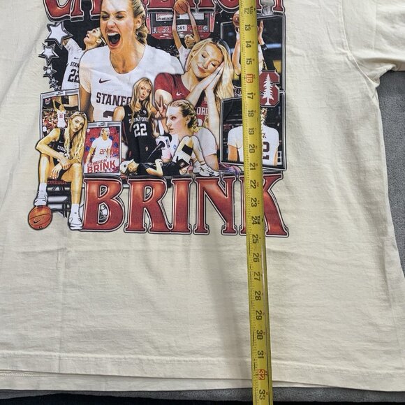 Game Changer Shirt Men 2XL Cameron Brink Stanford Cardinals Cream Oversized Tee - Picture 3 of 7